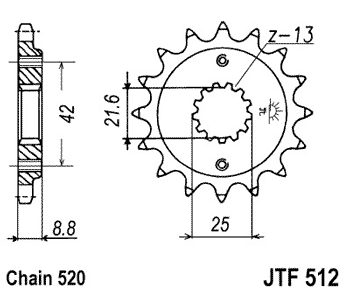 Звезда передняя JTF512.13