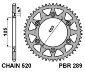 Звезда задняя PBR 289 41 C45 (JTR210.41)