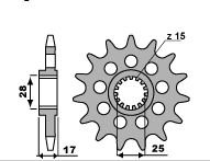 Звезда передняя PBR 2250 C15 (JTF748.15)