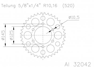 Звезда задняя Esjot 50-32042 44 зуба (JTR1340.44)