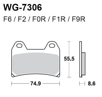 Тормозные колодки WRP WG-7306-F6 (FDB2042 / FDB2099 / FA244)
