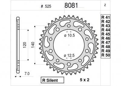 Звезда задняя Ognibene 8081-R42 (JTR1792.42) с демпфером