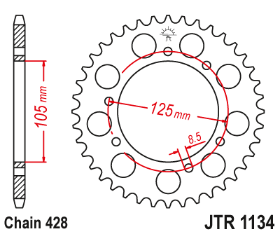 Звезда задняя JTR1134.54