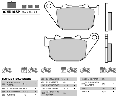 Brembo 07HD14SP Тормозные колодки