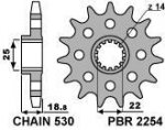 Звезда передняя PBR 2254 C15 (JTF743.15)