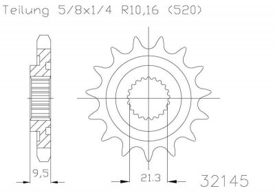 Звезда передняя приводная Esjot 50-32145 13 зубьев (JTF284SC.13)