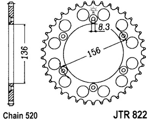 Звезда задняя JTR822.42