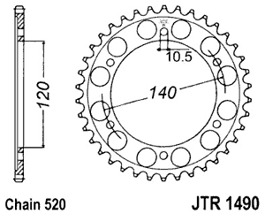 Звезда задняя JTR1490.45