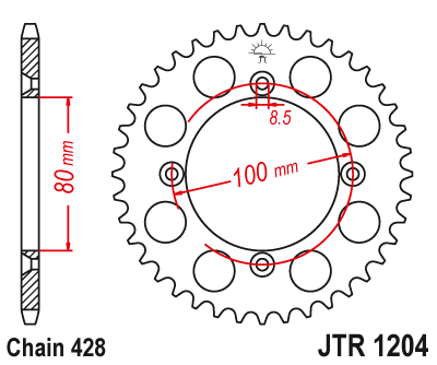 Звезда задняя JTR1204.46