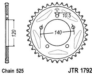 Звезда задняя JTR1792.44