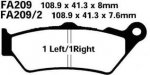 Тормозные колодки EBC FA209/2