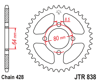 Звезда задняя JTR838.39