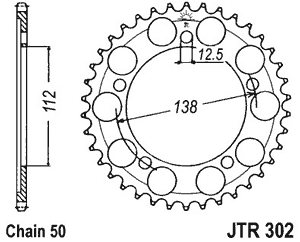 Звезда задняя JTR302.41