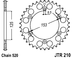Звезда задняя JTR210.48SC