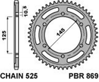 Звезда задняя PBR 869 42 C45 (JTR867.42)