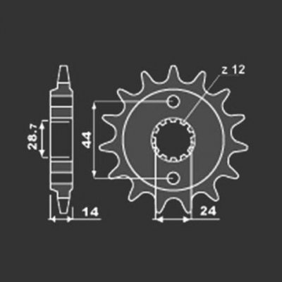 Звезда передняя PBR 2268 C17 (JTF1372.17)
