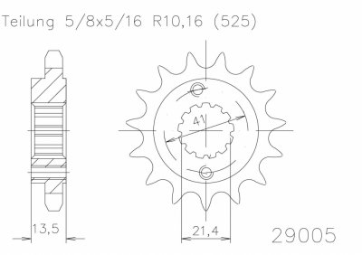 Звезда приводная передняя Esjot 50-29005 16 зубьев (JTF296.16)