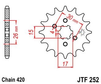 Звезда передняя JTF252.14