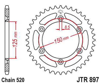 Звезда задняя JTR897.38