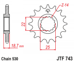 Звезда передняя JTF743.15