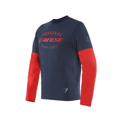 Dainese Футболка PADDOCK LS 70F BLACK-IRIS-LAVA-RED-LAVA-RED