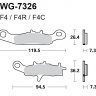 Тормозные колодки WRP WG-7326-F4R (FDB2080 / FDB2188 / FA258)