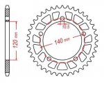 Звезда задняя PBR 4397 43 L (JTA1793.43)