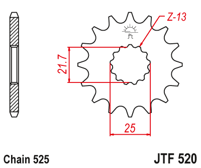 Звезда передняя JTF520.14