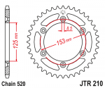 Звезда задняя JTR210.49SC