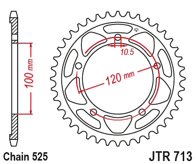Звезда задняя JTR713.42
