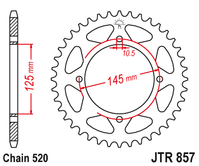 Звезда задняя JTR857.42