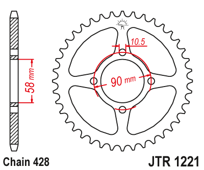 Звезда задняя JTR1221.45