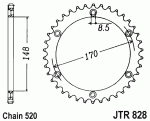Звезда задняя JTR828.42
