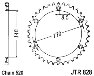 Звезда задняя JTR828.42