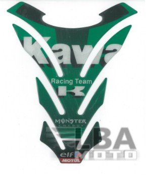 Наклейка на бак LBA для мотоцикла  Kawasaki Racing Зеленая