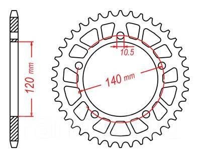 Звезда задняя PBR 4397 45 L (JTA1793.45)