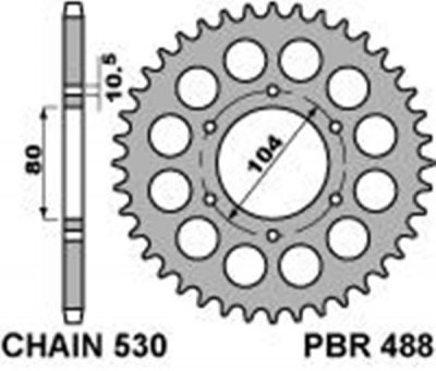 Звезда задняя PBR 488 41 C45 (JTR 488.41)