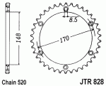 Звезда задняя JTR828.47