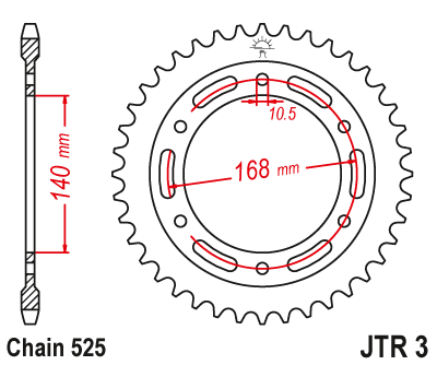 Звезда цепного привода JTR3.41ZBK