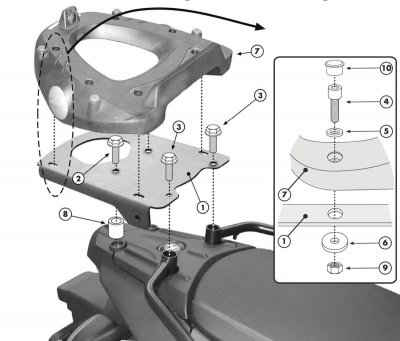 Kappa K94M Крепеж кофра BMW F650GS/800GS 08-17