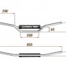 CRAZY IRON dirt1red Руль стальной с перемычкой DIRT Type 1, 835/130/22мм, красный