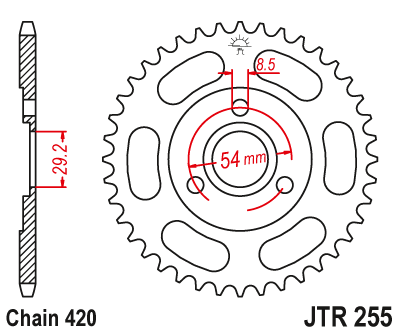 Звезда задняя JTR255.39