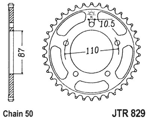 Звезда задняя JTR829.43