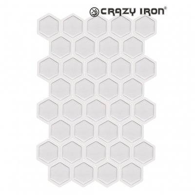 CRAZY IRON Наклейка на бак боковая HONEY, белая