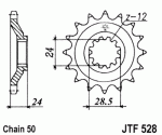 Звезда передняя JTF528.17