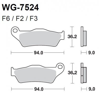 Тормозные колодки WRP WG-7524-F6 (LMP524 ST)