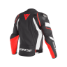 Куртка кожаная Dainese AVRO 4 23A Black matt/White/Fluo-red