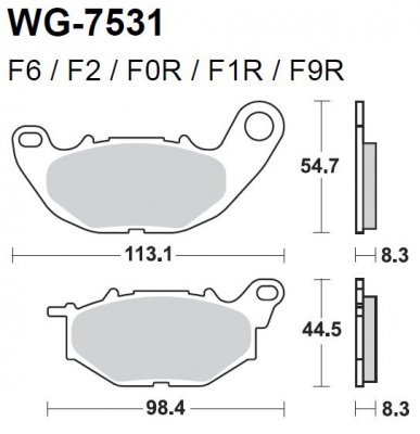 Тормозные колодки WRP WG-7531-F2 (LMP531 SFP)