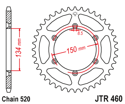 Звезда задняя JTR460.49SC