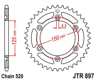 Звезда задняя JTR897.45SC